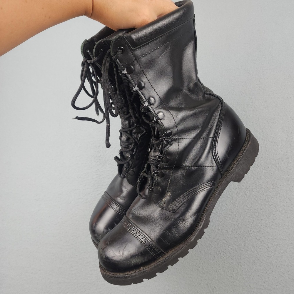 Corcoran 1525 Boots Mens Size 14 Black Leather Combat Lace Up Vibram Sole USA